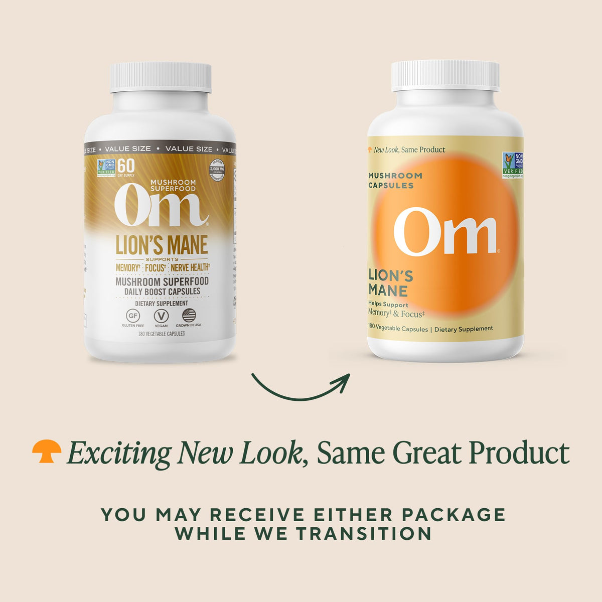 Om Lion’s Mane Mushroom Capsules - Organic Mushroom Supplement and Nootropic - Brain Supplements for Memory and Focus, 180 Count (60 Servings) OM MUSHROOM SUPERFOODBuy Supplements Australia