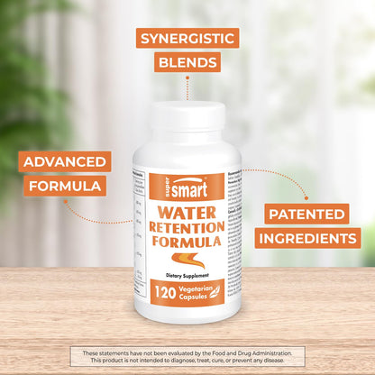 Supersmart - Water Retention Formulation (Advanced Complex) - with Dandelion, Guarana, Caffeine, Betalains - Natural Lymphatic Drainage Supplement | Non-GMO & Gluten Free - 120 Vegetarian Capsules Supersmart buy supplements Au