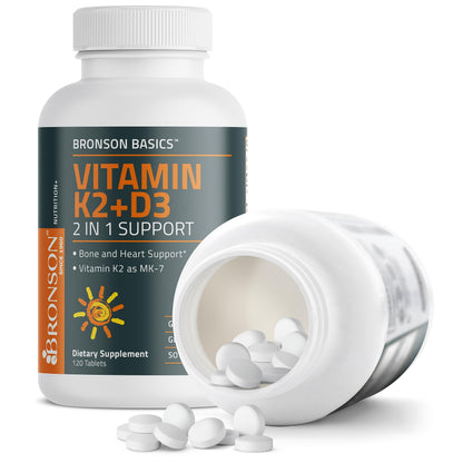 Bronson Basics Vitamin K2 D3 (MK7) Supplement Non-GMO Formula 5000IU (125 mcg) BronsonBuy Supplements Australia