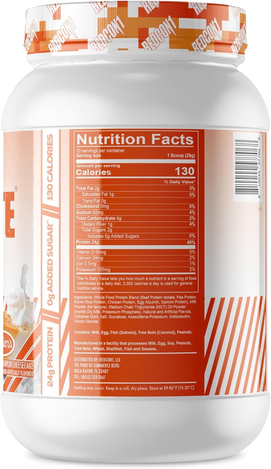 REDCON1 MRE Lite Whole Food Protein Powder, Juniors, Pumpkin Cheesecake - Low Carb REDCON1Buy Supplements Australia