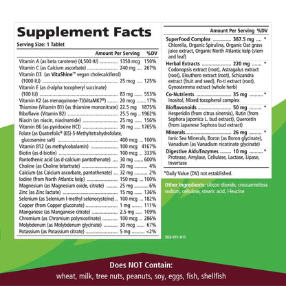 One n Only Whole Food Multivitamin by Pure Essence - Super Energetic Once a Day with Superfoods, Minerals, Enzymes PURE ESSENCE LABS