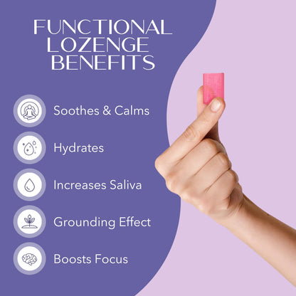 Laki Naturals Lavender Chamomile Calm Mood Functional Herbal Lozenges (14ct) Throat & Calming Hard Candies with Magnesium, Ashwagandha, California Poppy & Valerian. Vegan, Sugar Free, Gluten Free Laki Naturals buy supplements Au