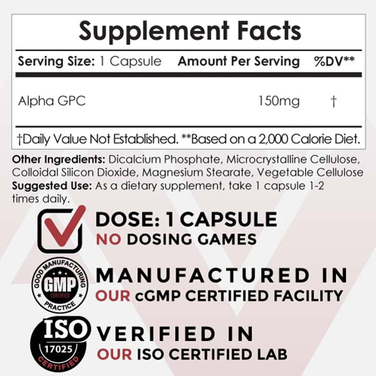Nootropics Depot Alpha GPC Capsules | 150mg | 60 Count | Choline Supplement | Brain Health Supplement | Supports Healthy Brain Function | Enhance Cognition, Memory + Focus Nootropics DepotBuy Supplements Australia