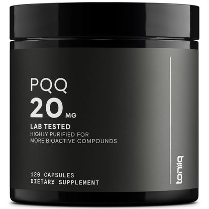 Toniiq 99%+ 20mg Supplement - Ultra High Purity PQQ 20mg Concentrated Formula - PQQ 20 mg 120 Capsules - Pyrroloquinoline Quinone Supplement - 1 Capsule Serving - Vegetarian Capsules Toniiq buy supplements Au