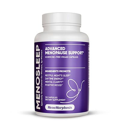 Meno Sleep Menopause Support Supplement: Clinically Proven Ingredients Improve Energy, Mood & Mental Clarity. Magnesium Glycinate, L-Theanine, Ashwagandha, Made in USA, Vegan, Hormone Free 120 Ct MenoMorphosisBuy Supplements Australia