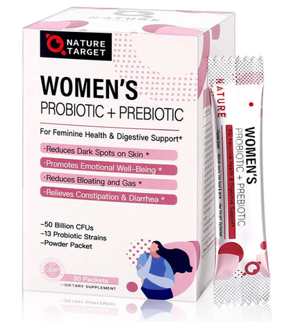 NATURE TARGET Probiotics for Women Probiotic Powder - 50 Billion CFUs, 13 Strains Supports for Digestive Vaginal Health, Bloating Relief, 30 Stick Packs NATURE TARGETBuy Supplements Australia