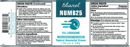 Ebanel 5% Lidocaine Numbing Cream, Pain Relief Burn Itch Numb Cream, Maximum Strength Numb25 Topical Anesthetic with Allantoin, Vitamin E for Local and Anorectal Uses, Hemorrhoid Treatment, 1.35 Oz Gosupps WWW buy supplements Au