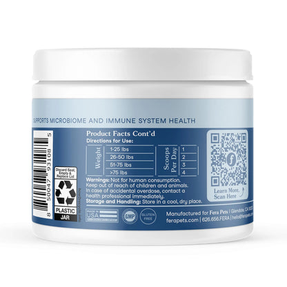 Fera Pets Postbiotics Plus Prebiotics for Dogs & Cats - with Slippery Elm - Promotes Optimal Digestive Health & Inflammatory Response - Enhances Immunity - 120 Scoops Fera PetsBuy Supplements Australia