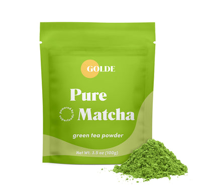 GOLDE - Pure Matcha - Ceremonial Grade Matcha Powder - Green Tea Superfood w/L-Theanine & Antioxidants - 60mg Caffeine - Jitter Free Energy - 100g Pouch GOLDEBuy Supplements Australia