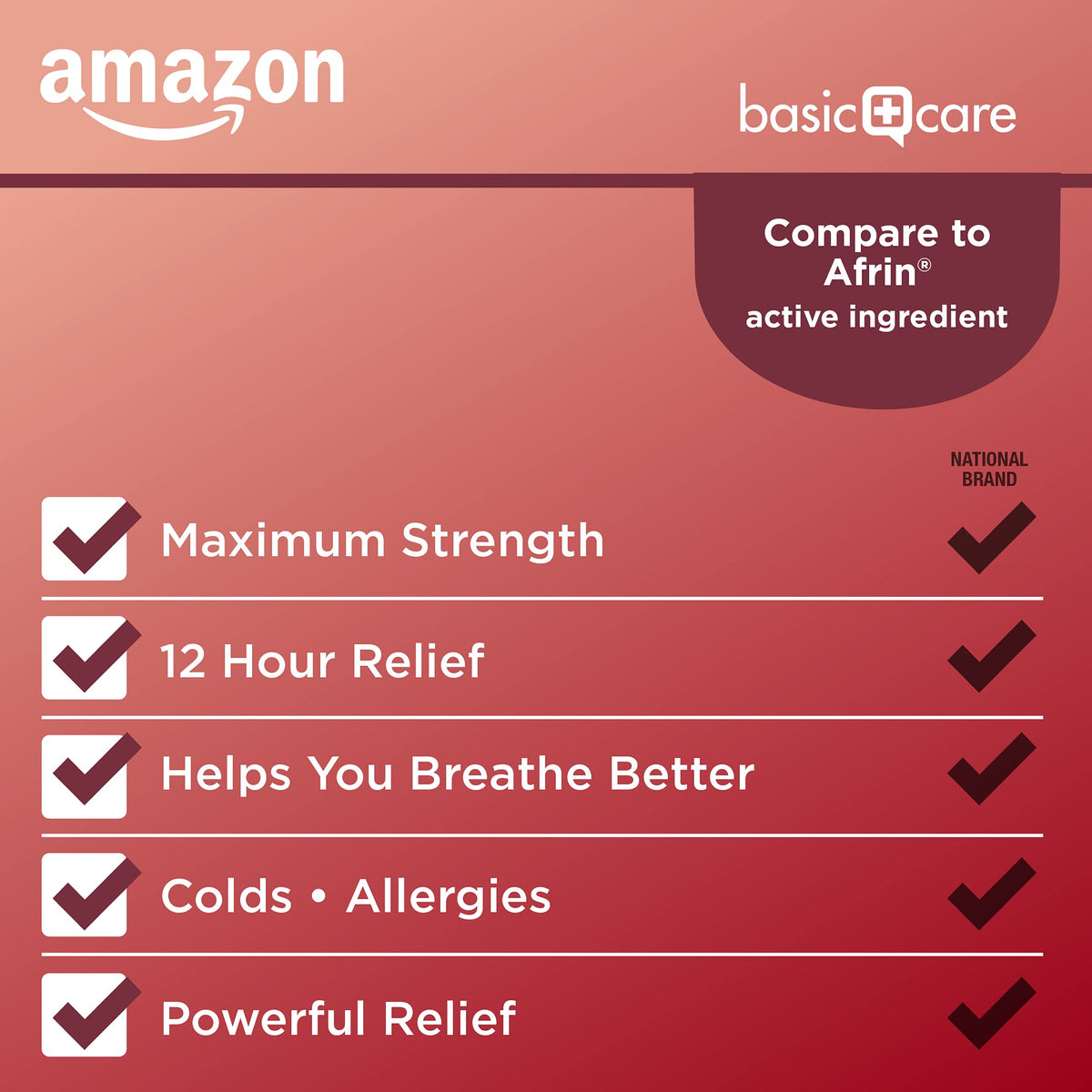 Amazon Basic Care Maximum Strength 12 Hour Nasal Spray, Oxymetazoline HCl Solution, Sinus Pressure Relief, Cold and Allergy Medicine, Decongestant, 1 fl oz (Pack of 1) Amazon Basic Care buy supplements Au
