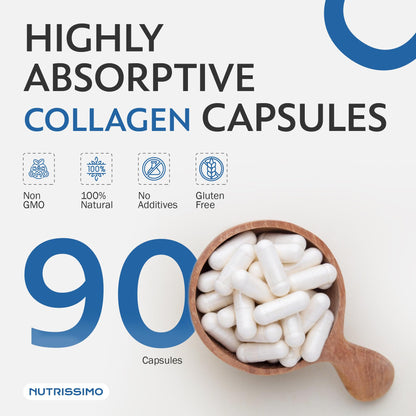 NUTRISSIMO Collagen + Hyaluronic Acid + Biotin + CoQ10 + Vitamins A, C (non-acidic), D and B12 + Zinc NUTRISSIMOBuy Supplements Australia