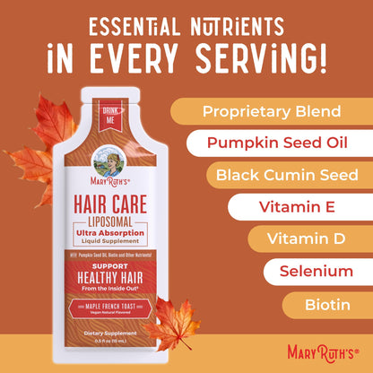 MaryRuth Organics Hair Growth Vitamins, Sugar & Gluten Free, Liquid Hair Vitamins with Vitamin D3, Vitamin E Biotin Hyaluronic Acid, Selenium for Hair & Skin Care Vegan, Non-GMO, 14-0.5 Fl Oz Pouches MARYRUTH'SBuy Supplements Australia
