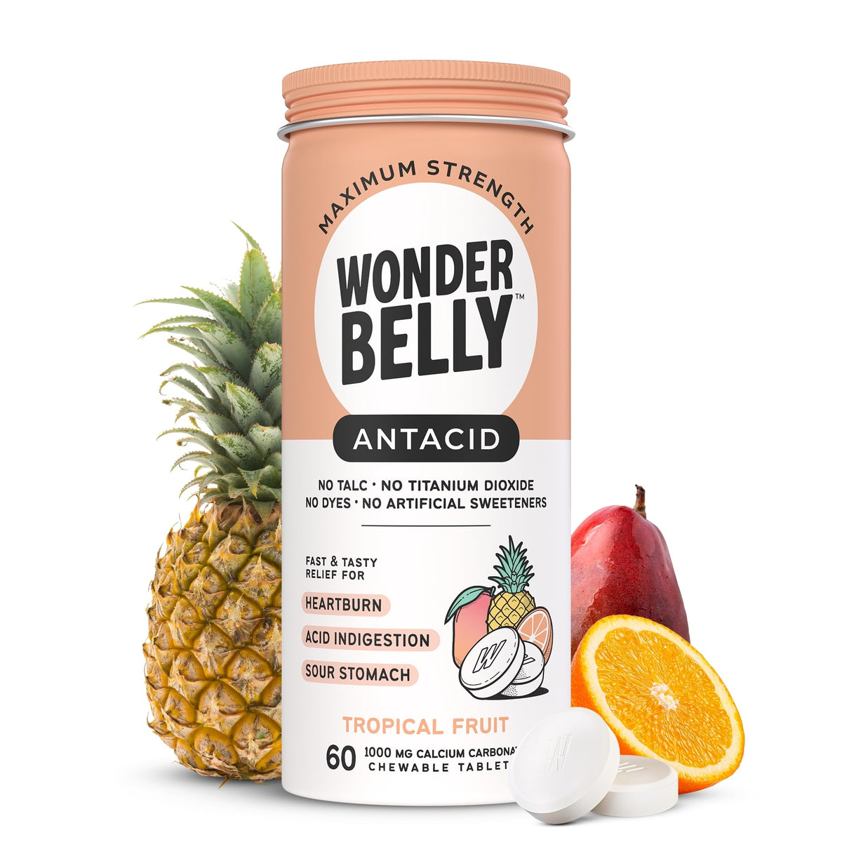 Wonderbelly Antacid, Effective Heartburn and Instant Acid Indigestion Relief, Maximum 