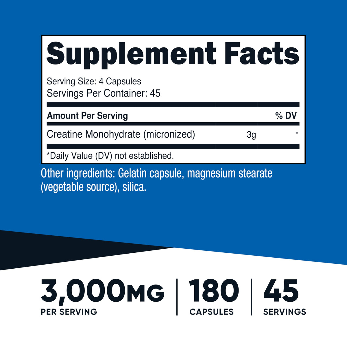 Nutricost Creatine Monohydrate 3,000mg, 180 Capsules (750mg Per Capsule) - Gluten Free, Non-GMO NutricostBuy Supplements Australia