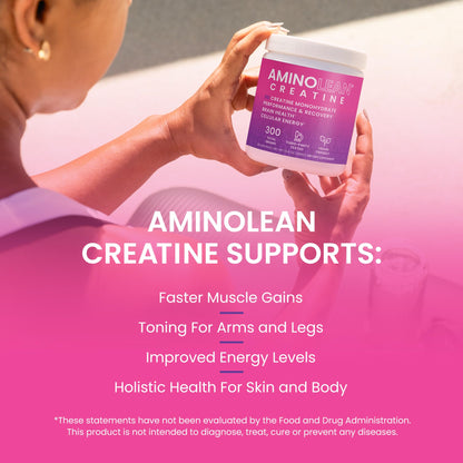 AminoLean Creatine for Women and Men, Pure Micronized Creatine Monohydrate Powder Supplement for Muscle Toning, Mood Support, Energy Boost, and Brain Health, 300g RSP NUTRITIONBuy Supplements Australia