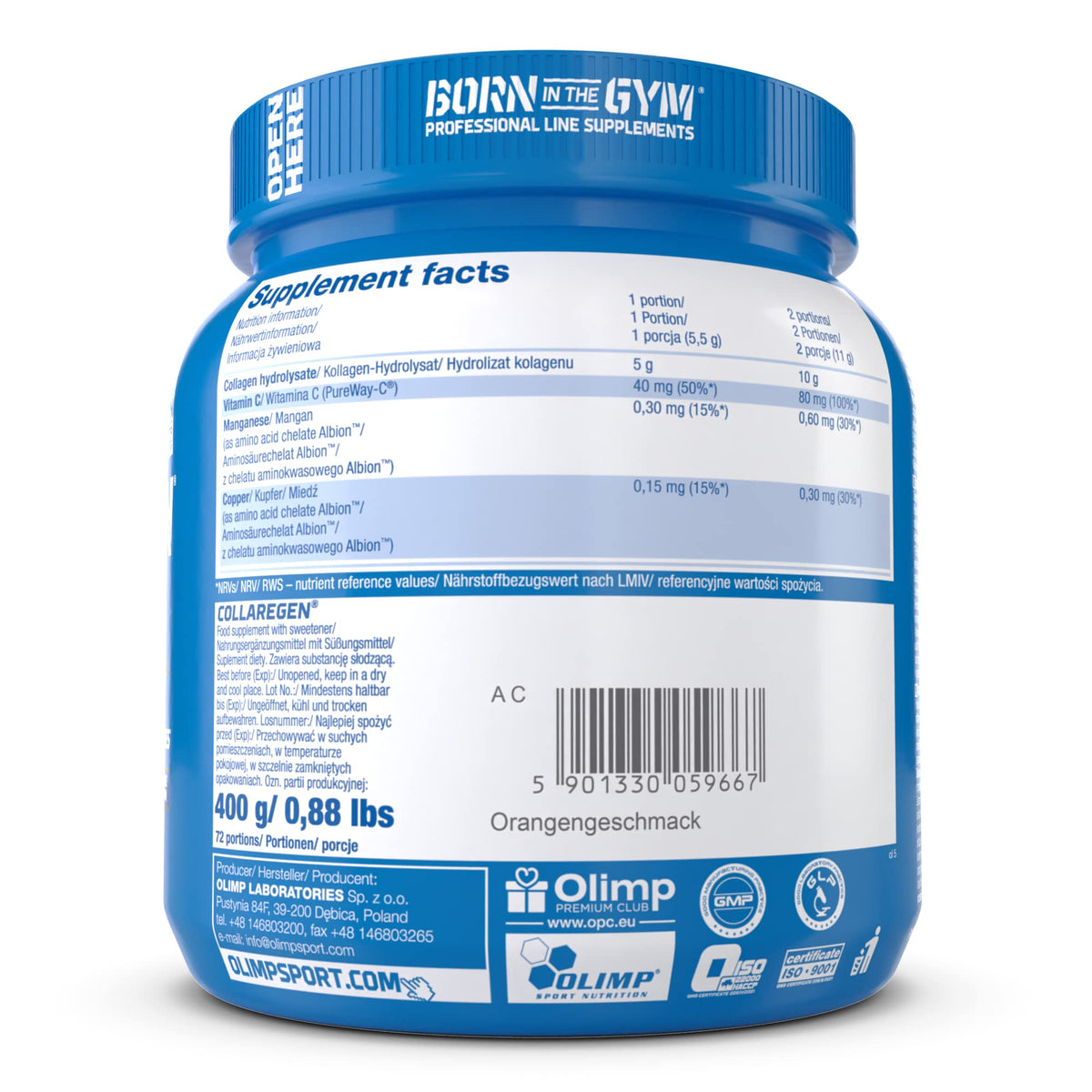 Olimp Labs Collaregen Mineral Supplement, Orange Flavour Powder, 400 g OLIMP SPORT NUTRITIONBuy Supplements Australia