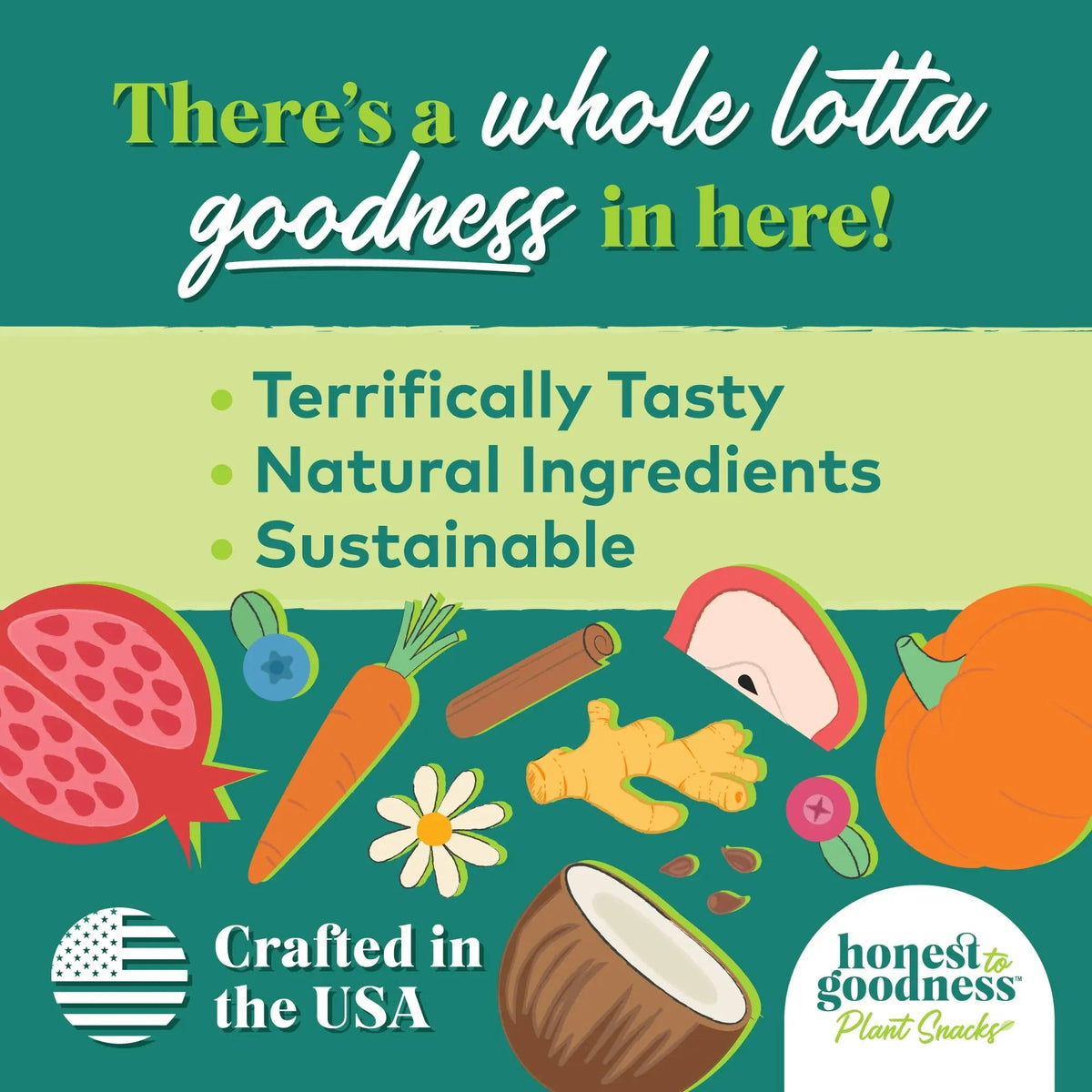 Honest to Goodness Plant Snacks Dog Treats, Enriched with Omega 3s & Postbiotics, 8oz Variety Pack, 6 Bags Honest to GoodnessBuy Supplements Australia