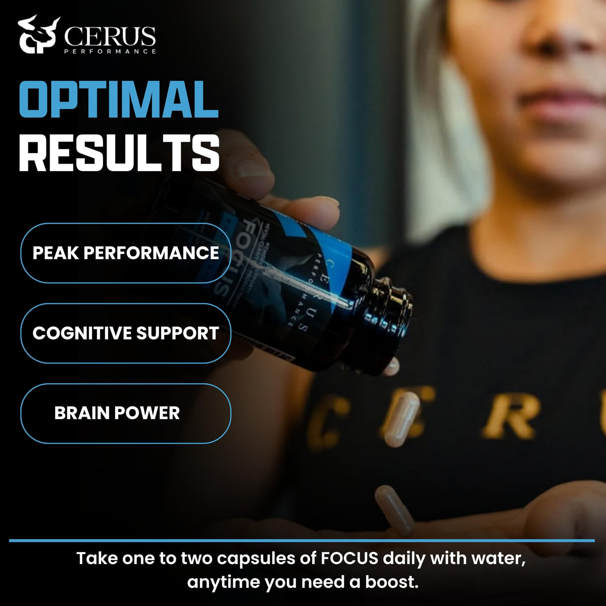 Cerus Performance Focus Nootropic Supplement - Enhances Mental Clarity, Boosts Memory & Cognitive Function, Improves Alertness - Ideal for Athletes & Fitness Enthusiasts - 60 Capsules CerusBuy Supplements Australia
