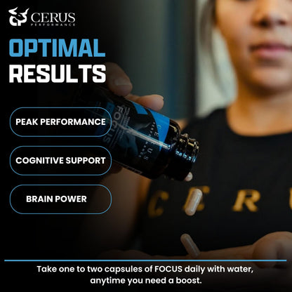 Cerus Performance Focus Nootropic Supplement - Enhances Mental Clarity, Boosts Memory & Cognitive Function, Improves Alertness - Ideal for Athletes & Fitness Enthusiasts - 60 Capsules CerusBuy Supplements Australia