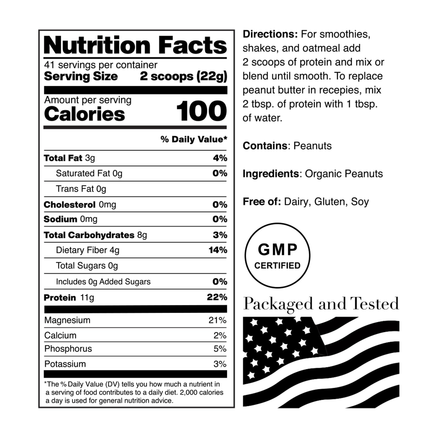 Norcal Organic Peanut Butter Protein Powder - 2lb | Vegan, Low-Cal, 11g Protein NorCal OrganicBuy Supplements Australia