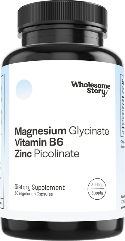 Zinc Picolinate, Magnesium Glycinate Supplements with P5P Vitamin B6 | Magnesium and Zinc Vitamin | Reproductive & Fertility Health, Hormone Balance, Immune System Support | 30 Day Supply Wholesome StoryBuy Supplements Australia