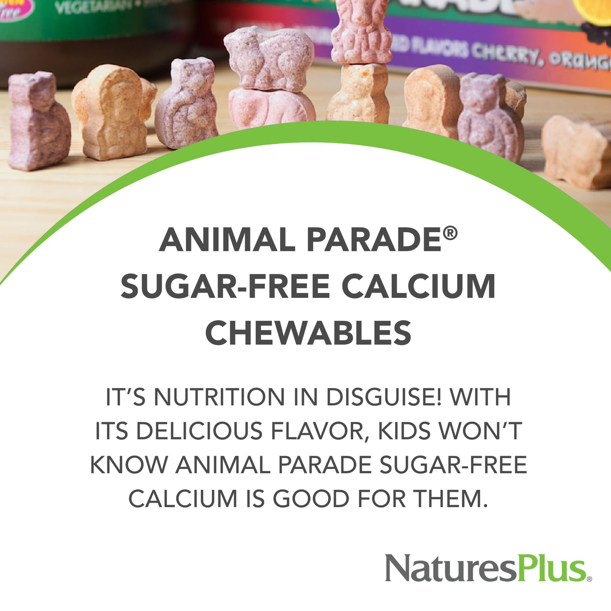 NaturesPlus Animal Parade Sugar-Free Children's Calcium, Vanilla Sundae Flavor - 90 Chewable Animal Shaped Tablets, Pack of 2 - Magnesium for Bone Health - Gluten Free - 90 Servings NaturesPlusBuy Supplements Australia