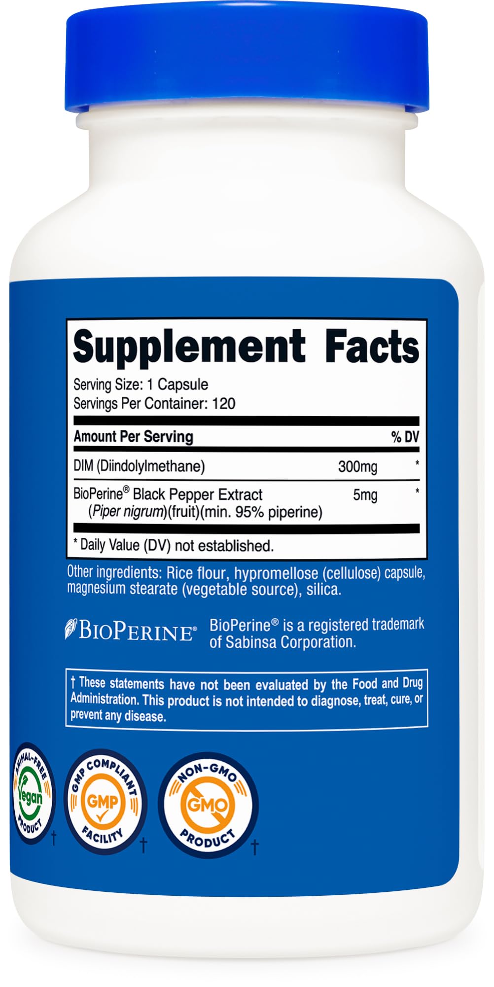 Nutricost DIM (Diindolylmethane) Plus BioPerine 300mg, 120 Vegetarian Capsules - Up to 4 Month Supply, Max Strength DIM Supplement NutricostBuy Supplements Australia