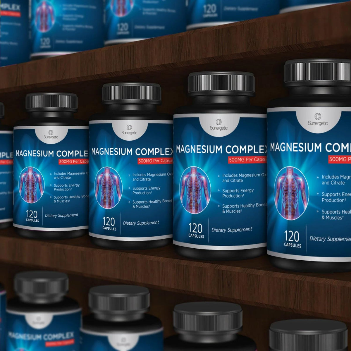Premium Magnesium Citrate Capsules – Powerful 500mg Magnesium Oxide & Citrate Supplement – Helps Support Healthy Bones, Muscles, Teeth, Energy & Relaxation – 120 Vegetable Capsules SunergeticBuy Supplements Australia