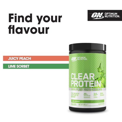 Optimum Nutrition Clear Protein 100% Plant Protein Isolate, Lime Sorbet Optimum NutritionBuy Supplements Australia