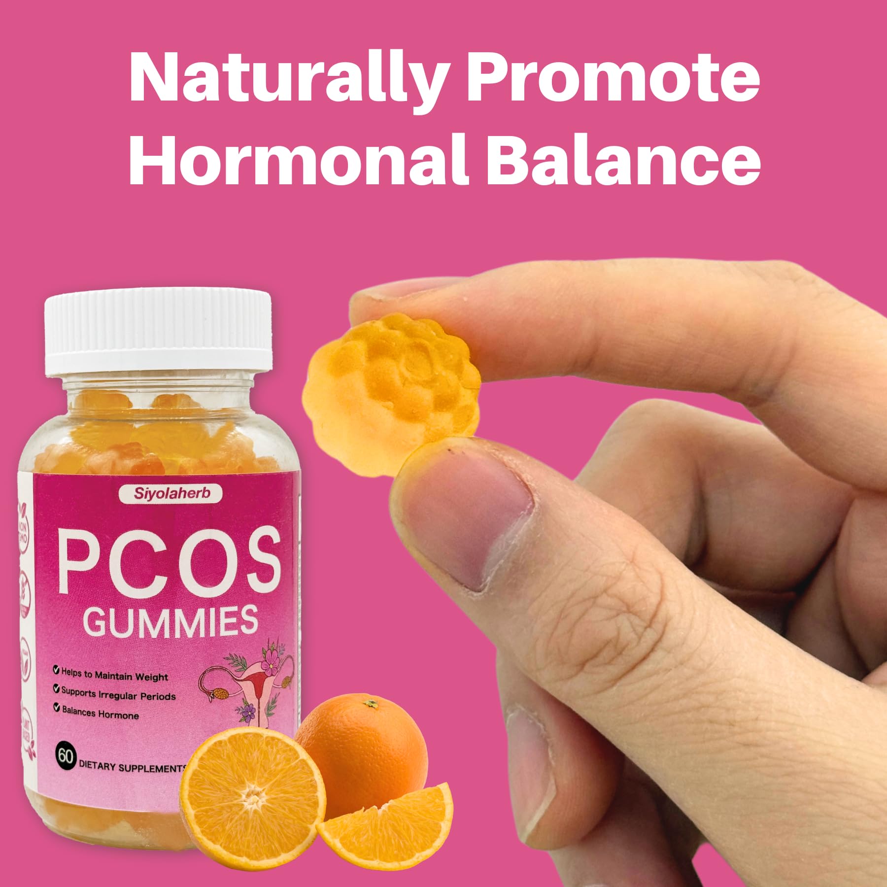 PCOS Vitamins Gummies for Women Hormone Balance & PCOS Relief & Fertility Support, 60 Ovarian Support Vitamins with Inositol for Healthy Menstrual Cycle, Inositol Gummies for Hirsutism and Acne SiyolaherbBuy Supplements Australia