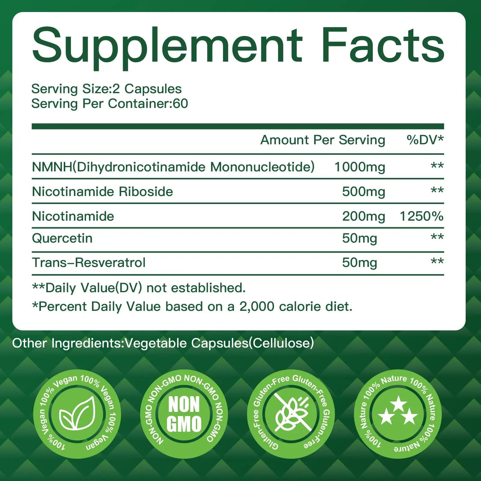 NMNH(Dihydronicotinamide Mononucleotide),NMNH Supplement 1000mg Pure Nicotinamide Mononucleotide,NAD High Purity Supplement Alternative,for Energy,Focus,Non-GMO, Gluten Free,120 Capsules VPKINBuy Supplements Australia