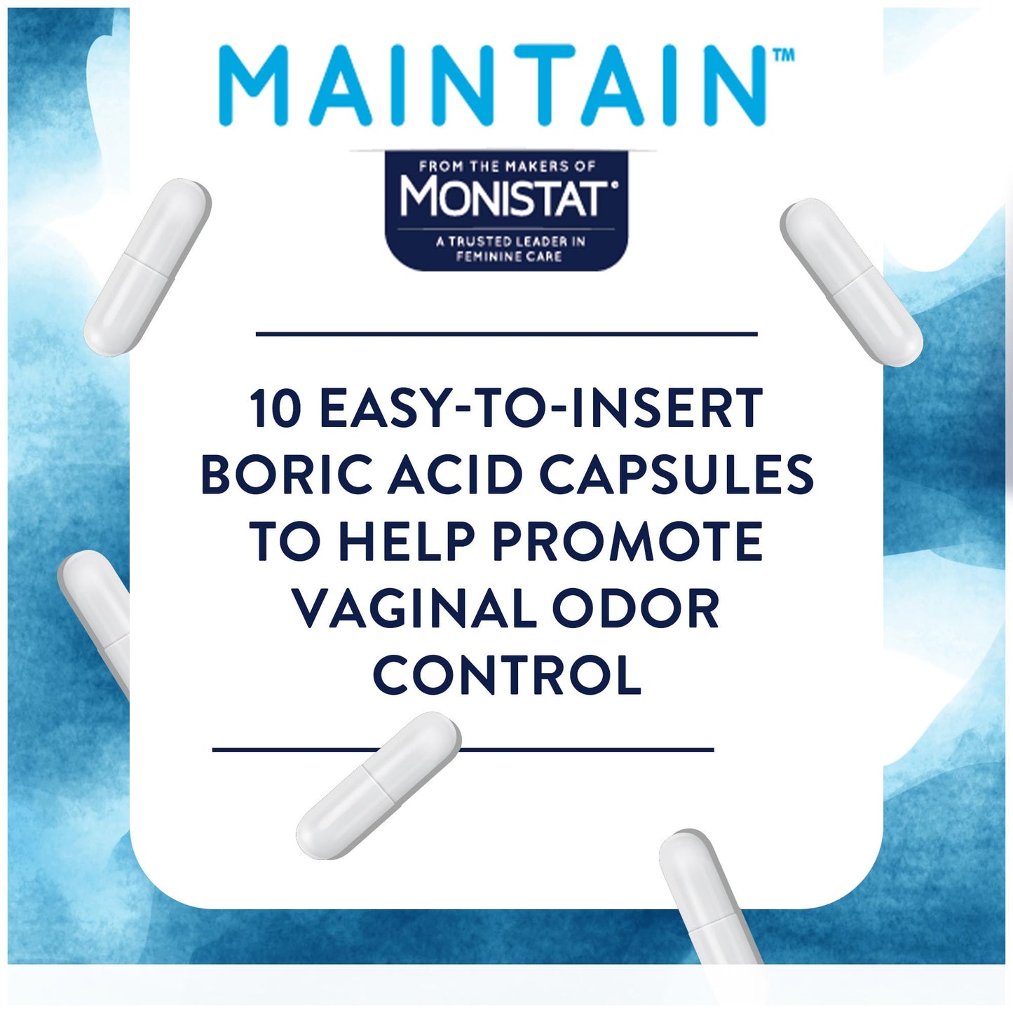 Monistat Maintain Boric Acid Odor Control Kit, 10 Feminine Wipes & 10 Boric Acid Suppositories for Women, Fragrance-Free and Non-Irritating pH Balanced Formulas to Control Vaginal Odor MonistatBuy Supplements Australia