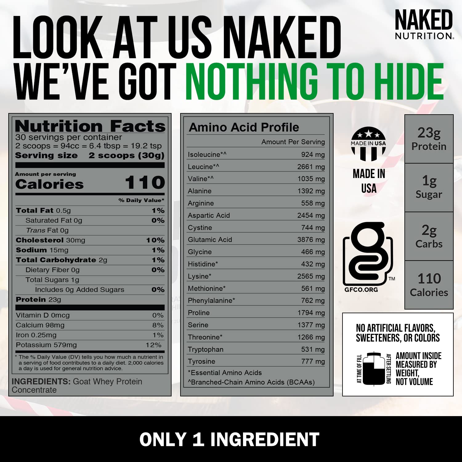 NAKED nutrition Naked Goat - Pasture Fed Goat Whey Protein Powder from Small-Herd NAKEDBuy Supplements Australia