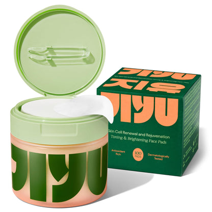 JiYu Toning Polish Pads - Korean Skincare for Dark Spots, Wrinkles & Dull Skin - Hydrating Facial