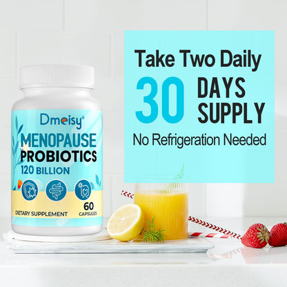 Menopause Supplements for Women, 120 Billion CFU Probiotic, 13-in-1 Herbs Probiotics Complex, for Menopause Relief, Hormone Balance, Hot Flashes, Night Sweats, Mood Swings, Gut & Immunity - 60 Capsule DmeisyBuy Supplements Australia