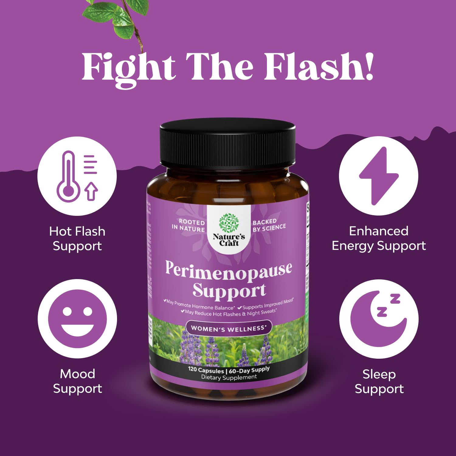 Complete Perimenopause Supplement for Women - Multibenefit Menopause Ease for Women with Maca Root Vitex Berry & Black Cohosh for Hot Flashes Night Sweats Hormone Balance and Mood Support - 120 Count Natures CraftBuy Supplements Australia