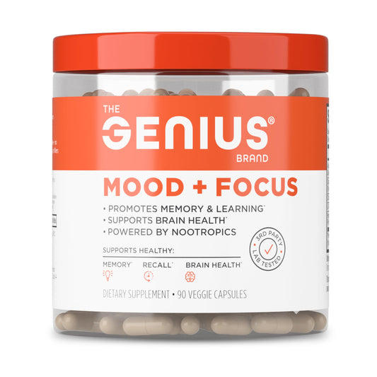The Genius Brand Mood + Focus Nootropic – 400mg Organic Lion’s Mane, Alpha GPC & Citicoline – Memory & Focus Supplement – 30 Servings The Genius BrandBuy Supplements Australia