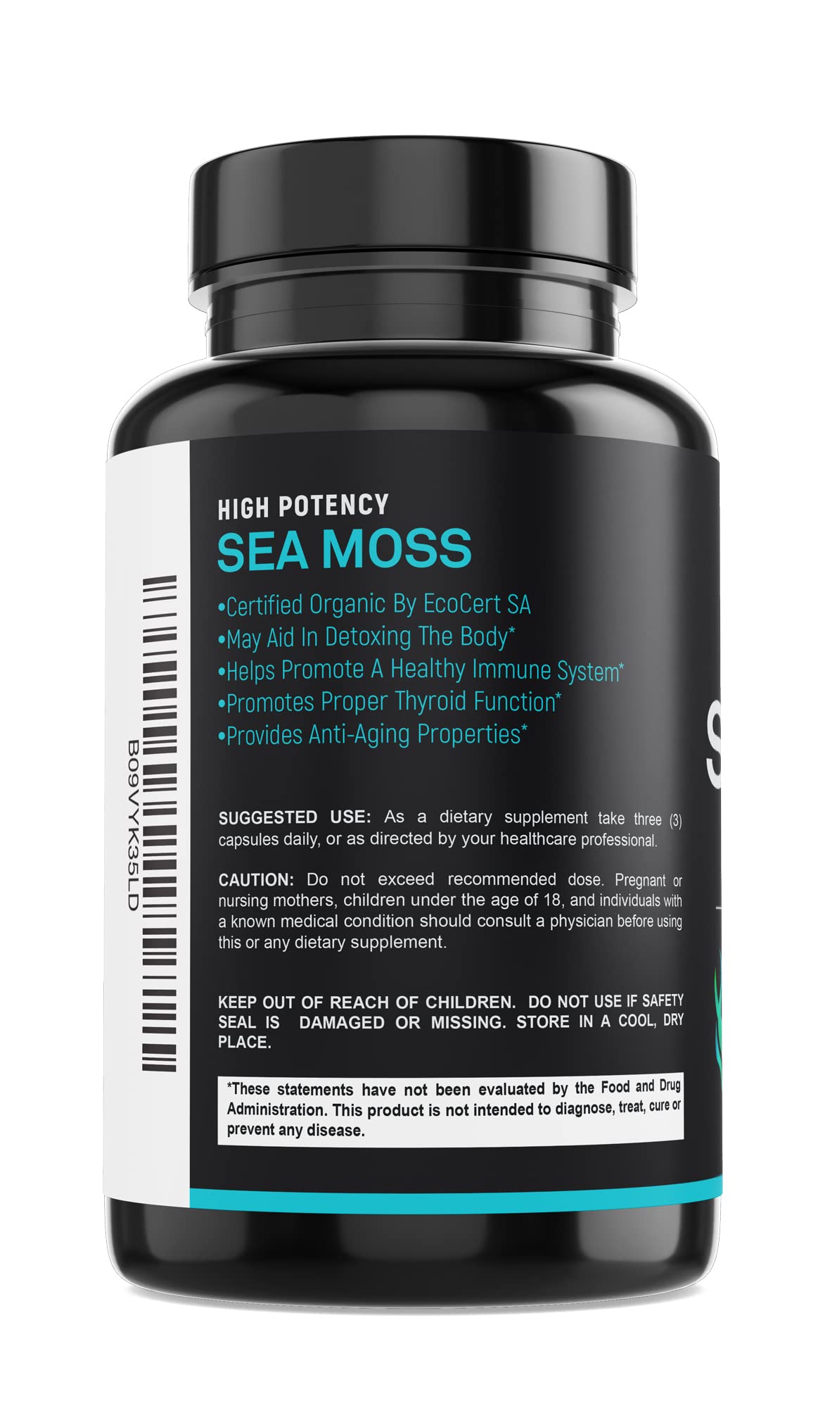 Certified Organic Sea Moss Capsules 2250mg Wildcrafted Irish Sea Moss Burdock Root SPARTISBuy Supplements Australia