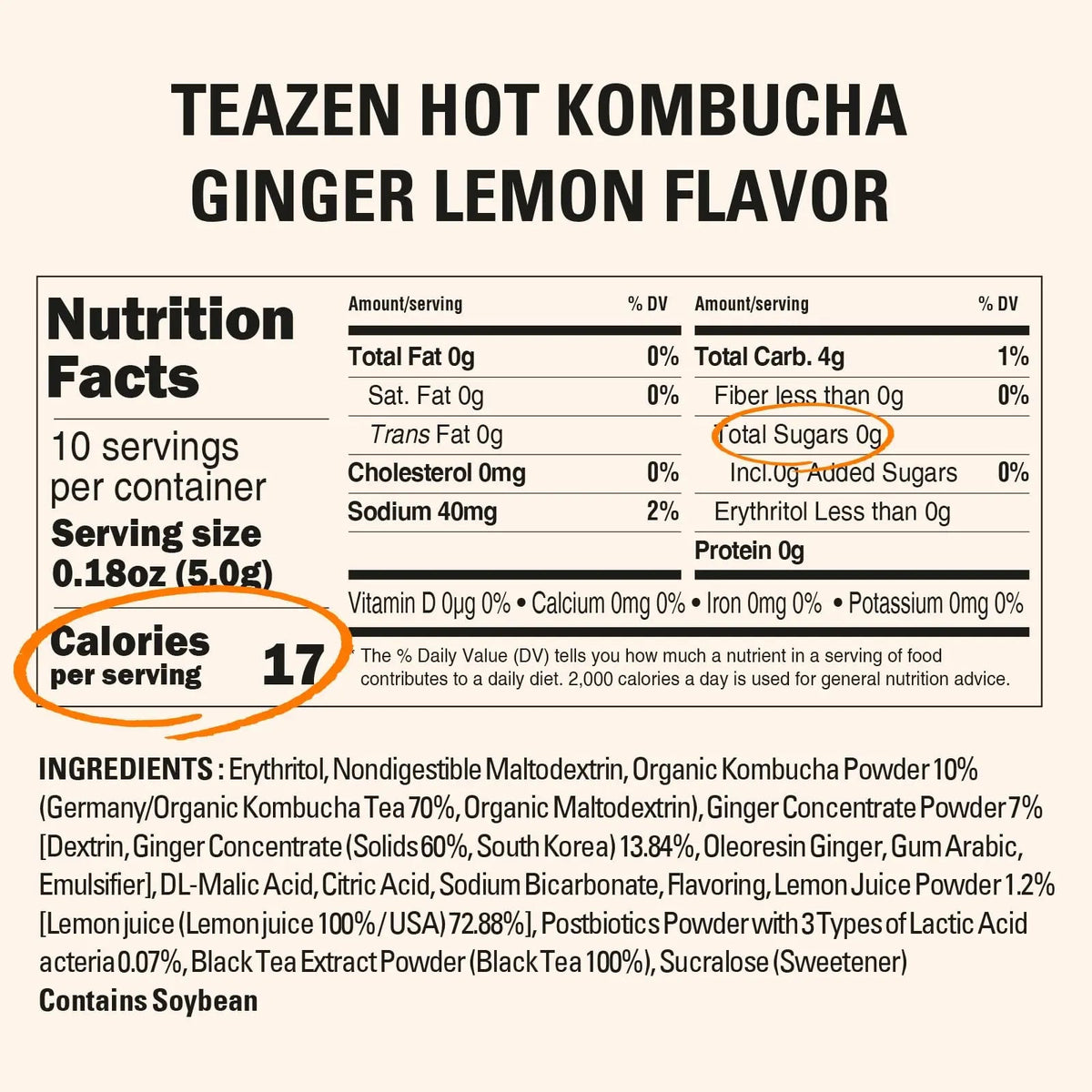 TEAZEN Lemon Ginger Hot Kombucha Tea, Live Probiotics & Postbiotics, Relaxation and Warmth for Colds and Sore Throat, Hydration Drink Mix, Sugar Free, 30 Sticks, 5.29oz TEAZENBuy Supplements Australia
