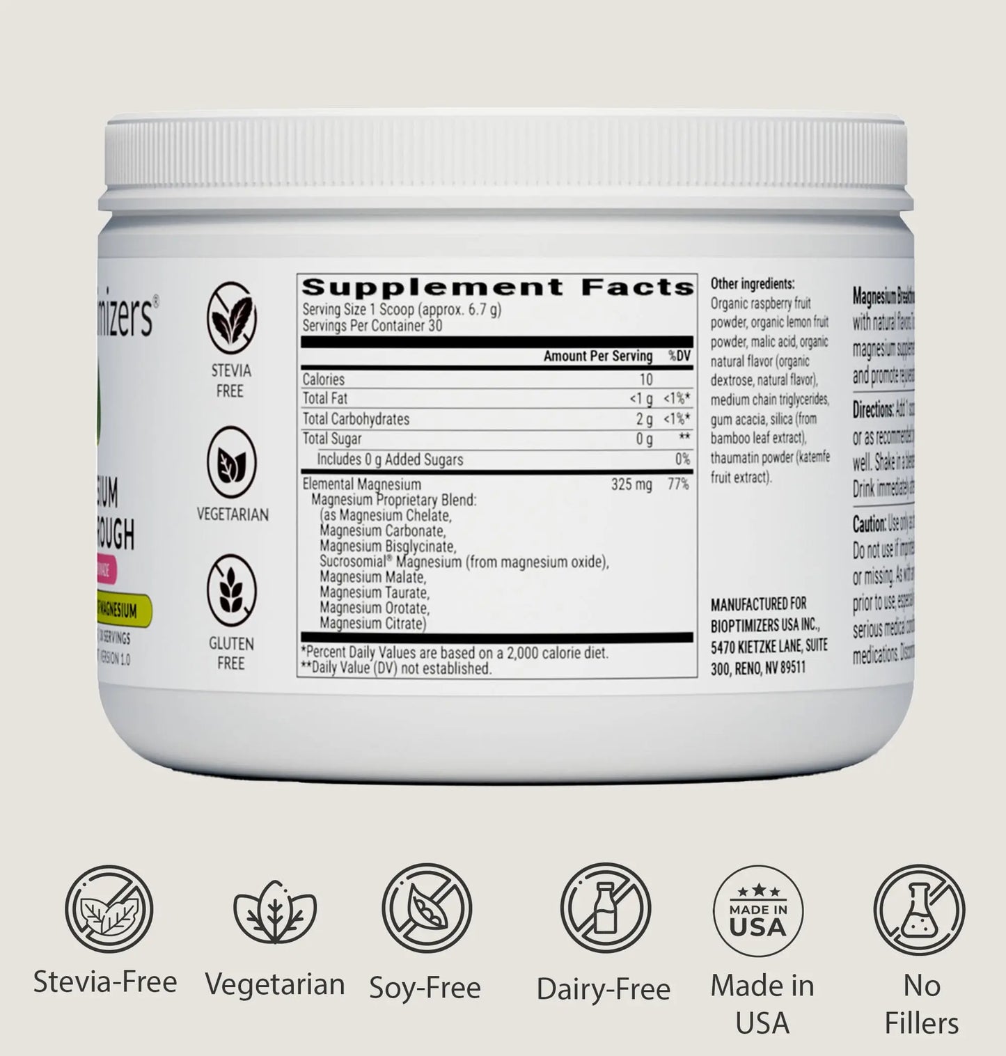 BIOptimizers Magnesium Breakthrough Drink - 8 Forms of Magnesium, Electrolytes, Sleep Health, Stress, Muscle Recovery, Heart Support | Glycinate, BIOptimizers canada supplements