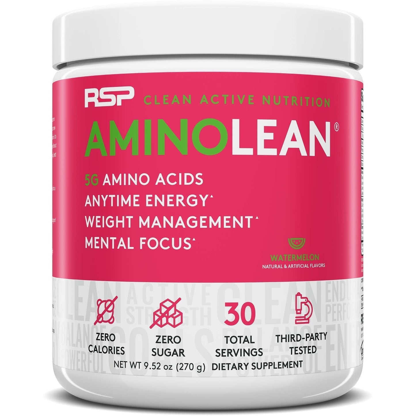 RSP NUTRITION AminoLean Pre Workout Energy (Watermelon 30 Servings) with TrueFit Protein Powder (Vanilla 2 LB)