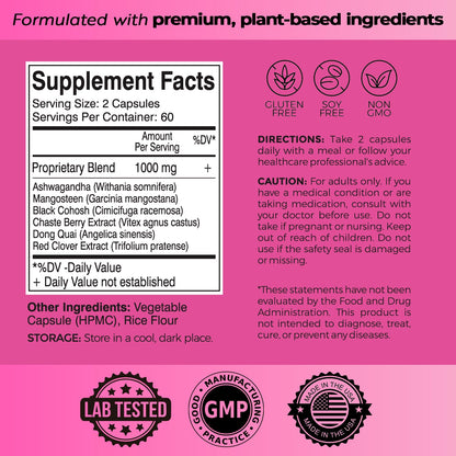 Perimenopause & Menopause Support Supplement for Women – Multi‑Symptom Relief with Black Cohosh & Red Clover Isoflavones | Ashwagandha Adaptogen & Herbal Blend | Hormone Balance Support | 120 Capsules SelecWellBuy Supplements Australia