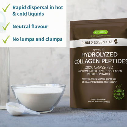Advanced Hydrolysed Collagen Peptides, 100% Grass Fed & Ethically Sourced Igennus Healthcare NutritionBuy Supplements Australia