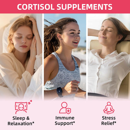 GZ HAOYUAN Cortisol Supplement Liquid Drops for Women and Men with Magnesium, Ashwagandha, L-theanine, Phosphatidylserine for Lower Cortisol, Calm, Mood, Sleep Support - 2 FL.OZ, Strawberry GZ HAOYUANBuy Supplements Australia