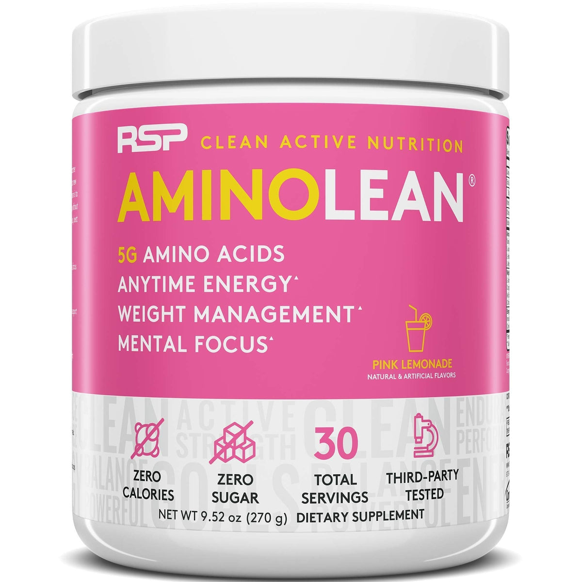 RSP NUTRITION AminoLean Pre Workout Energy (Pink Lemonade 30 Servings) with AminoLean Recovery Post Workout Boost (Blood Orange 30 Servings)
