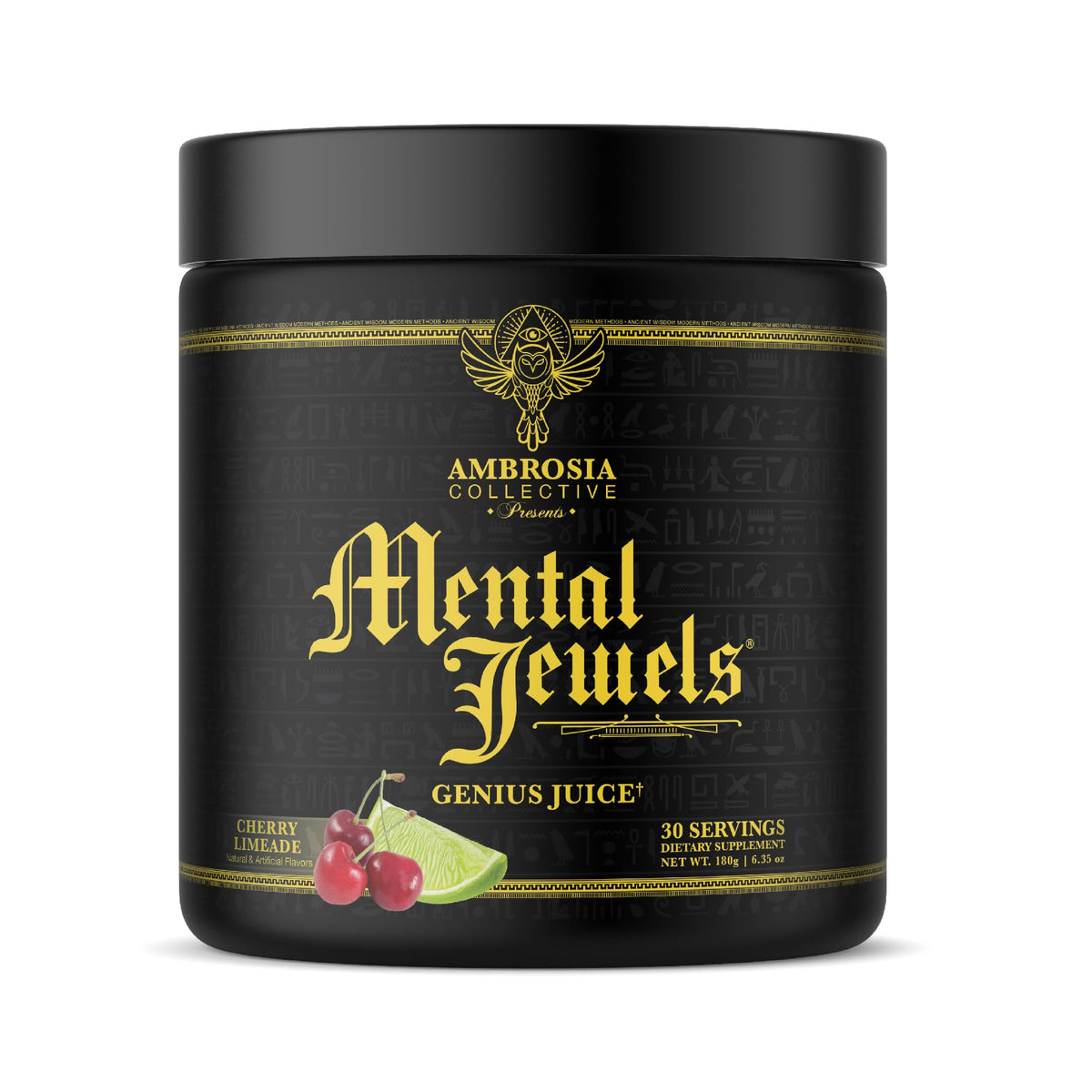 Ambrosia Mental Jewels Nootropic Brain Supplement Powder | Alpha GPC, Bacopa & Phosphatidylserine | Memory, Focus & Concentration Support | 30 Servings | Cherry Limeade AmbrosiaBuy Supplements Australia