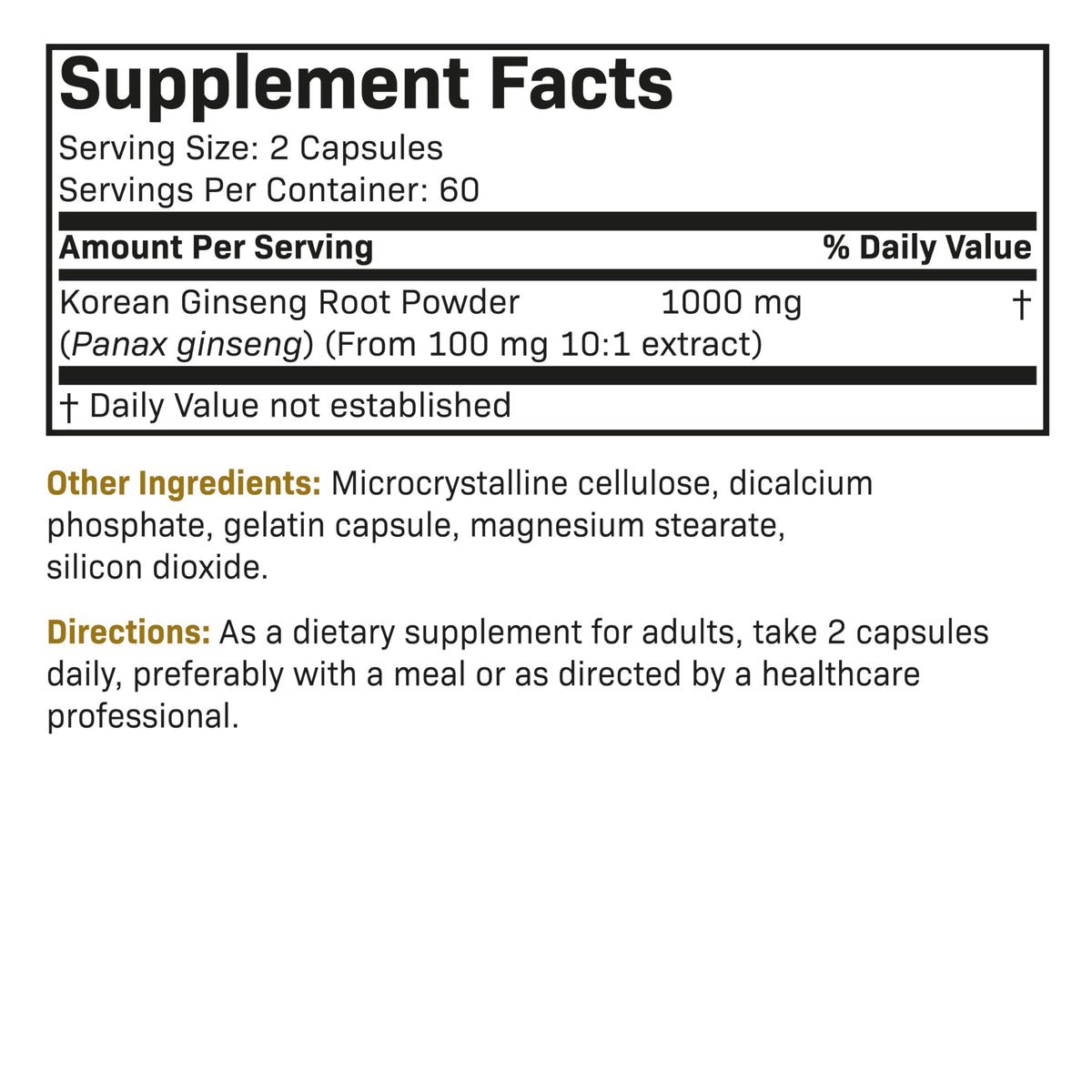 Futurebiotics Korean Panax Ginseng 1000 MG Per Serving Energy, Memory & Brain Health FuturebioticsBuy Supplements Australia