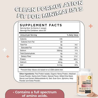 Future Kind Vegan Protein Powder, Chocolate, Pea Plant Protein for Lean Muscle with Iron & Fiber, Whey-Free, Sugar-Free, Soy-Free, Non-Dairy (34 Servings) Future Kind buy supplements Au