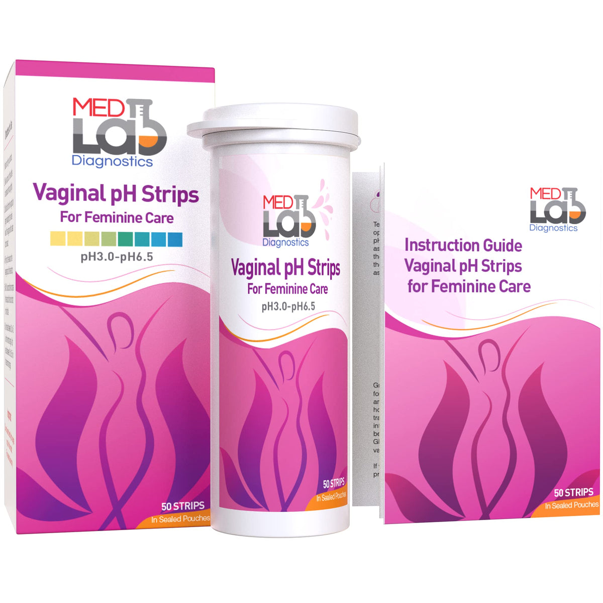 Vaginal ph Test Strips for Women(50 cnt). BV Bacterial Vaginosis and Yeast Infection Test Strips Med Lab DiagnosticsBuy Supplements Australia