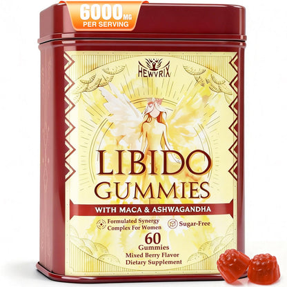 Libido Booster for Women with 1500mg Maca & 1000mg Ashwagandha, Vitamin D & B6, for Energy, Mood - Strongest Female Libido Booster + Hormone Balance for Women Cortisol Reducer | 0 Sugar, 60 Gummies HewvrixBuy Supplements Australia